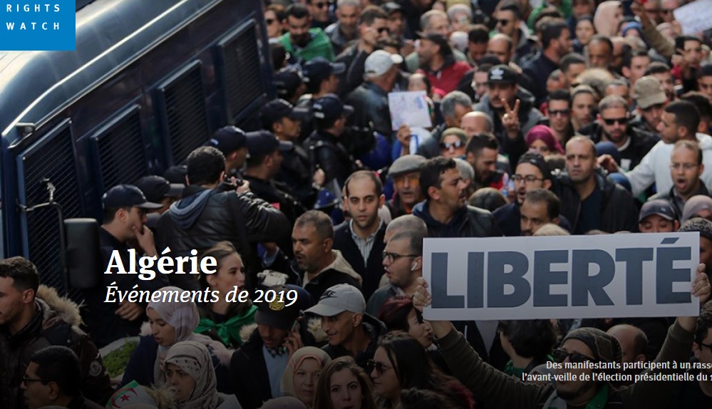 Algérie 2019: de grandes manifestations contre le pouvoir et des atteintes aux libertés (Human rights watch)