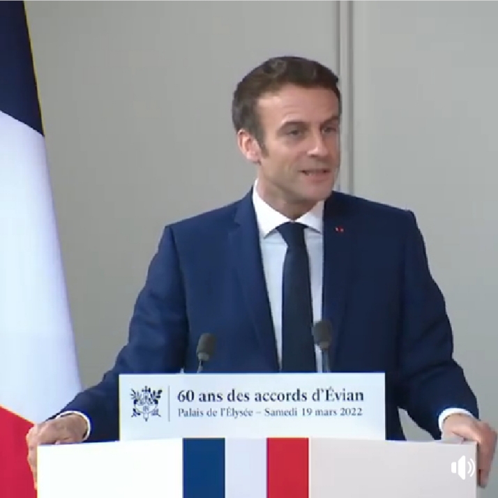 ماكرون يحيى ذكرى إتفاقيات إيفيان في غياب تمثيل رسمي جزائري