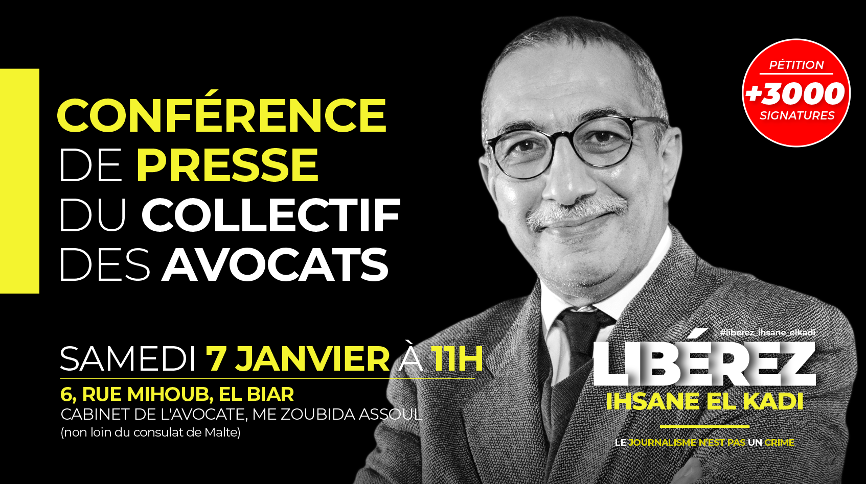 Affaire Ihsane El Kadi : conférence de presse ce samedi de ses avocats