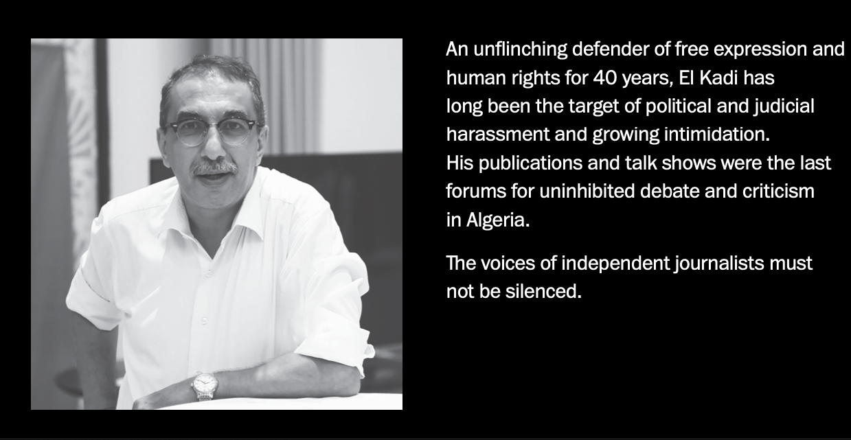 The Washington Post consacre un affichage plein page en solidarité avec Ihsane El Kadi