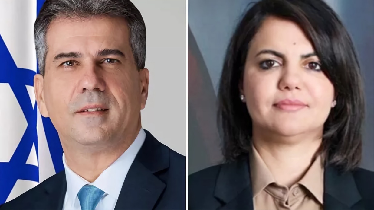 لقاء تاريخي لوزير الخارجية الاسرائيلي مع الوزيرة الليبية نجلاء المنقوش في إيطاليا