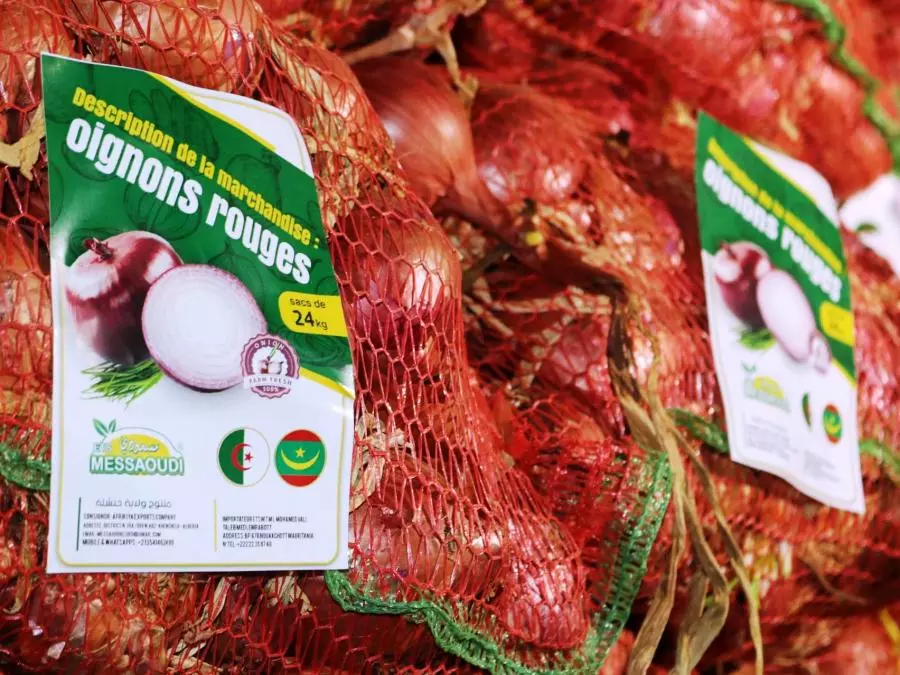 تجارة : تصدير 25 طنا من البصل الأحمر نحو موريتانيا