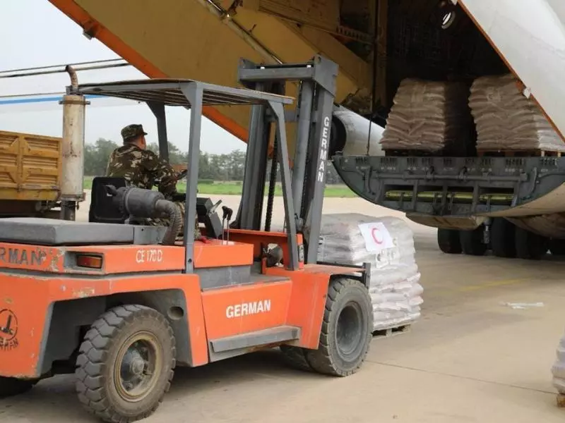 CRA : chargement de 150 tonnes d’aides humanitaires pour les palestiniens